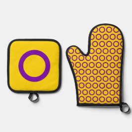 Intersex Flag Oven Mitt & Pot Holder Set