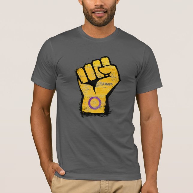 Intersex Pride Fist T-Shirt (Vorderseite)