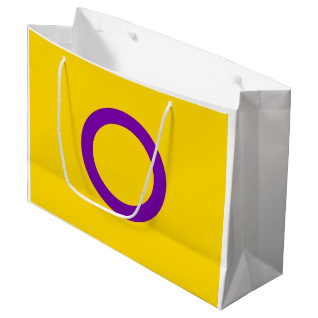 Intersex Pride Flag Große Geschenktüte (Vorderseite Schrägansicht)