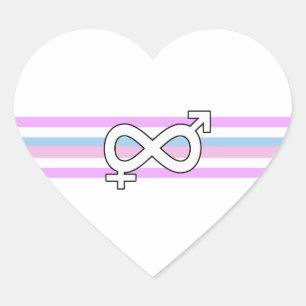 Intersex Pride Flag Herz-Aufkleber