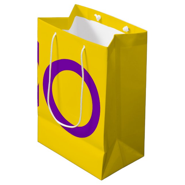 Intersex Pride Flag Mittlere Geschenktüte (Vorderseite Schrägansicht)
