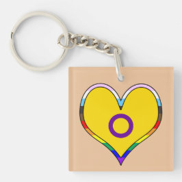Intersex Pride Heart Keychain Schlüsselanhänger