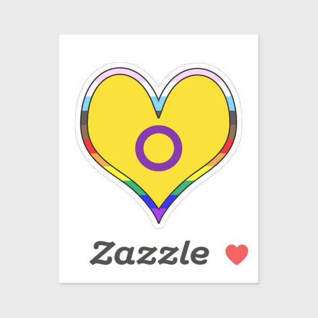Intersex Pride Heart Sticker (Blatt)
