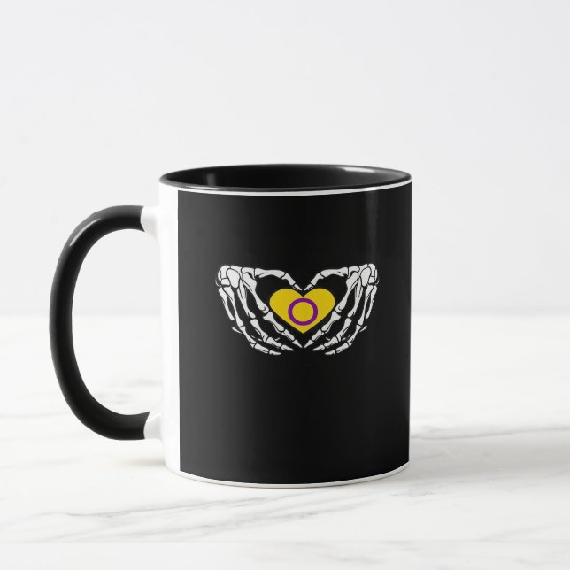 Intersex Pride Skeleton Halloween Goth Heart Class Tasse (Links)