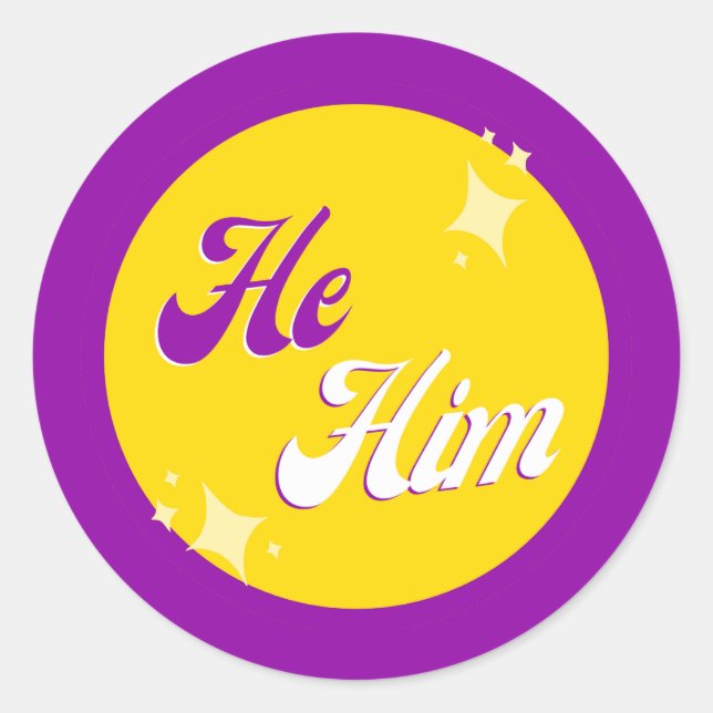 Intersex Pronouns Runder Aufkleber (Vorderseite)