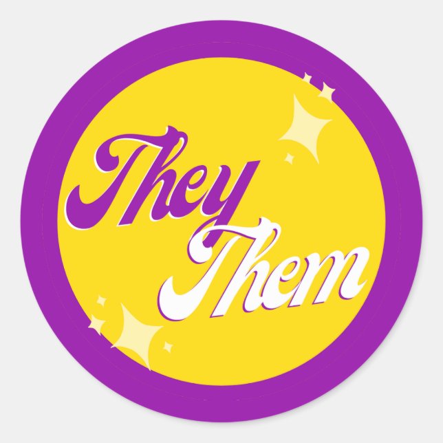 Intersex Pronouns Runder Aufkleber (Vorderseite)