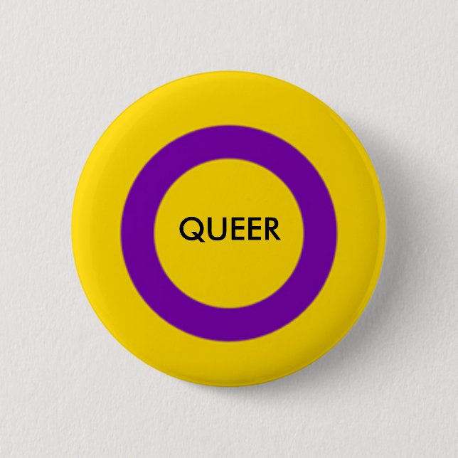 Intersex queer Stolz-Knopf Button (Vorderseite)