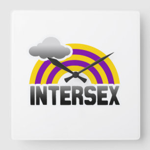 INTERSEX-REGENBOGEN QUADRATISCHE WANDUHR