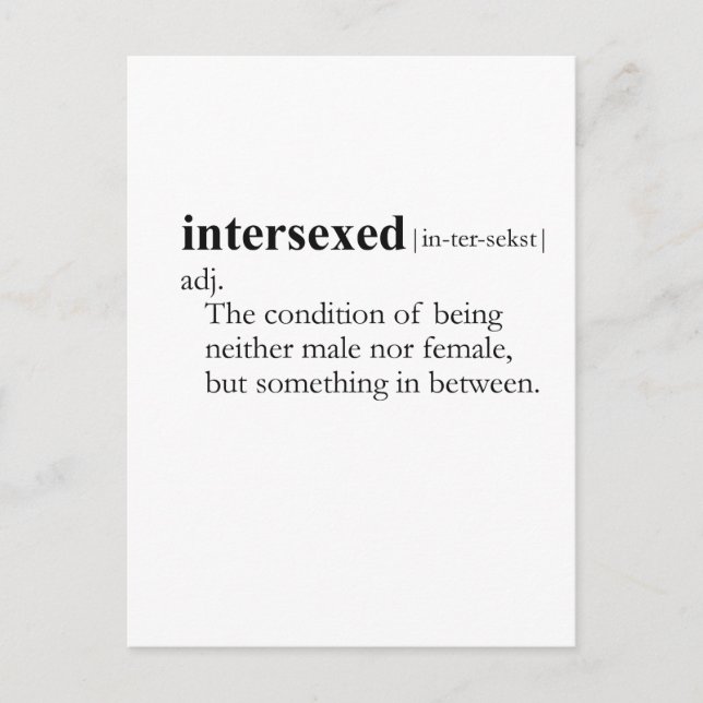 INTERSEXED (Definition) Postkarte (Vorderseite)