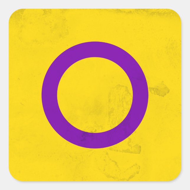 intersexuell quadratischer aufkleber (Vorderseite)