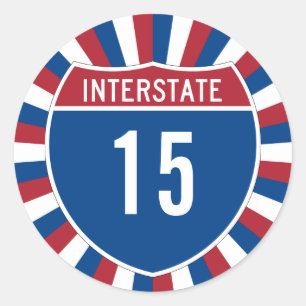 Interstate 15 runder aufkleber