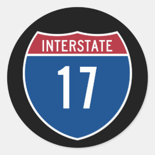 Interstate 17 runder aufkleber