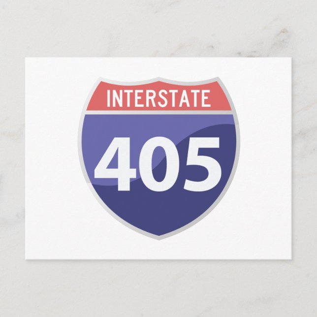 Interstate 405 (I-405) Calif. Autobahn Postkarte (Vorderseite)
