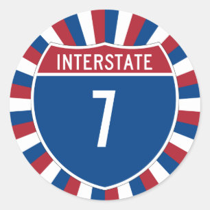 Interstate 7 runder aufkleber
