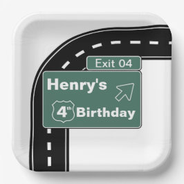 Interstate Birthday Paper Plate 9" Square Pappteller