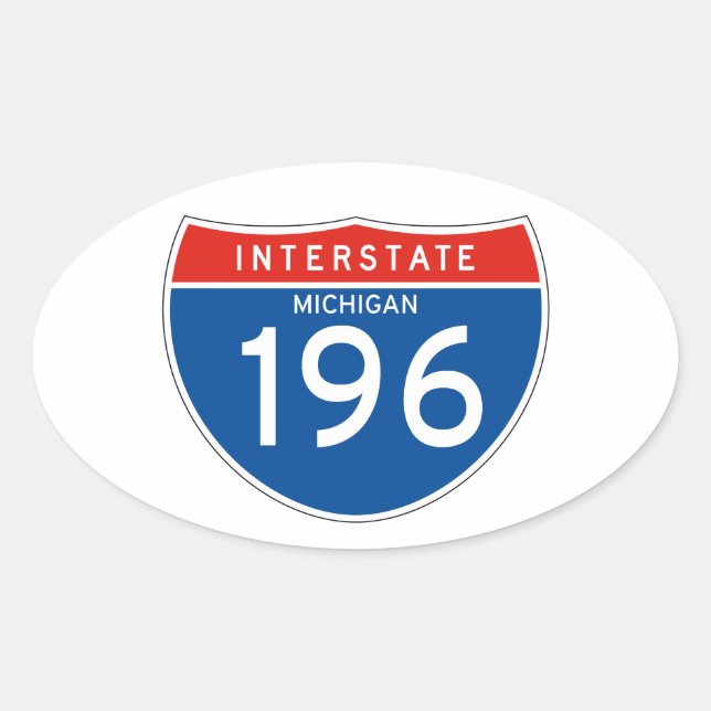 Interstate Sign 196 - Michigan Ovaler Aufkleber (Vorderseite)