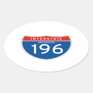 Interstate Sign 196 - Michigan Ovaler Aufkleber