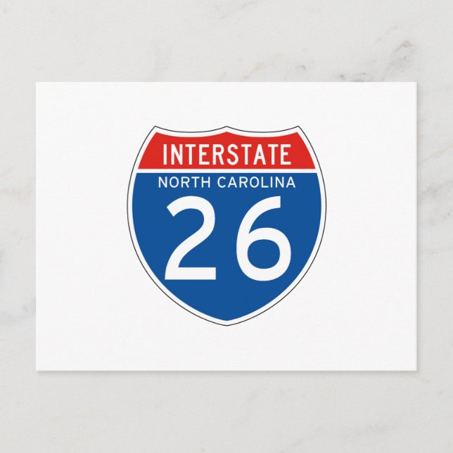 Interstate Sign 26 - North Carolina Postkarte (Vorderseite)