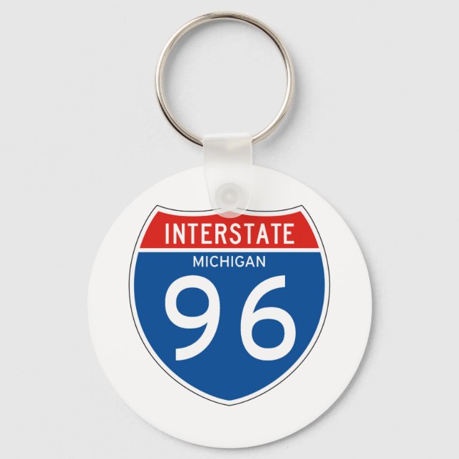Interstate Sign 96 - Michigan Schlüsselanhänger (Vorderseite)