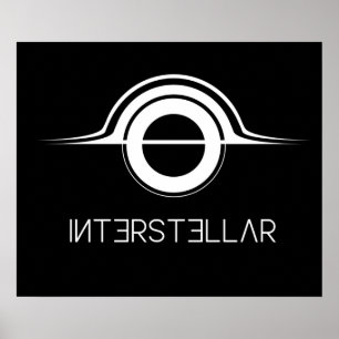 Interstellar Gargantua Logo weiß Poster