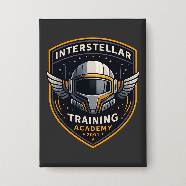 Interstellar Training Academy Sci-Fi Emblem Button (Vorderseite)