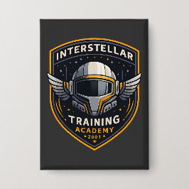 Interstellar Training Academy Sci-Fi-Emblem-Button Button