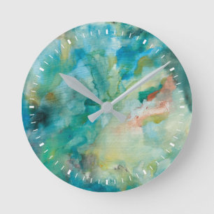 Interstellarer   aquamariner blauer Himmel Runde Wanduhr