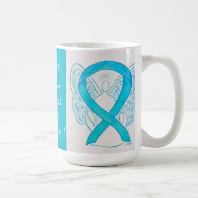 Interstitielle Cystitis Awareness Ribbon Angel Tas Kaffeetasse (Rechts)