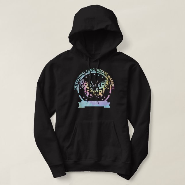 Interstitielle Lungenerkrankung Bänder-Bewusstsein Hoodie (Design vorne)