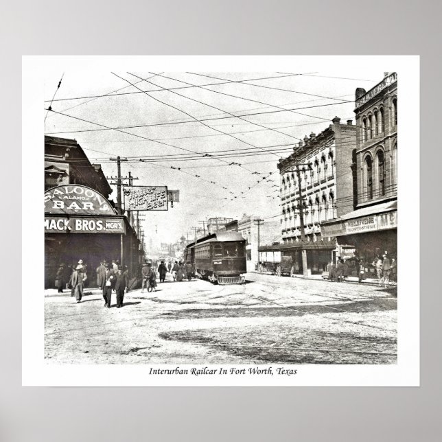 Interurban-Eisenbahn im Zentrum von Fort Worth, Te Poster (Vorne)