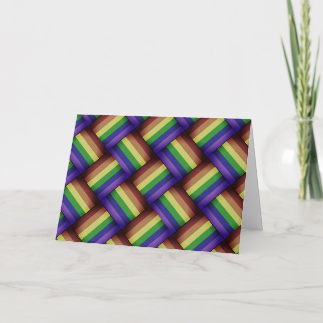 Interwoven LGBT Gay Pride Rainbow Ribbon! Karte (Vorderseite)