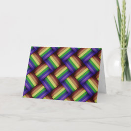 Interwoven LGBT Gay Pride Rainbow Ribbon! Karte