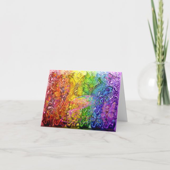 Interwoven Magic Rainbow Feiertagskarte (Vorderseite)