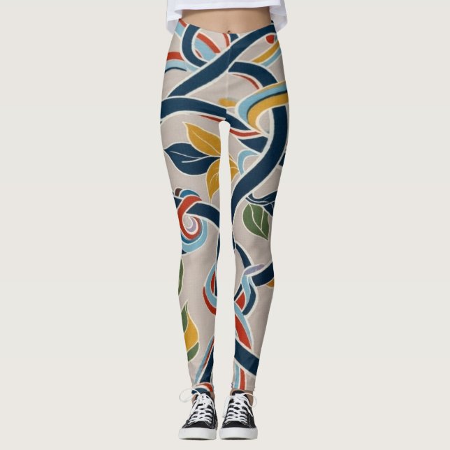 Interwoven Vines in Vibrant Harmony Leggings (Vorderseite)