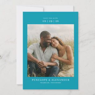 Intime moderne Teal-Foto Save The Date