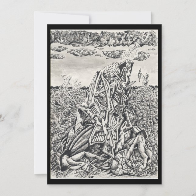 Intimidation, dessin d'encre Carte plate (Devant)