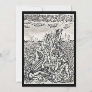 Intimidation, dessin d'encre Carte plate