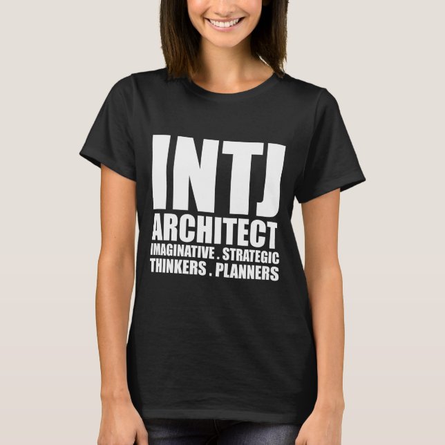 INTJ Architekt Introvert T-Shirt Schwarzes (Vorderseite)