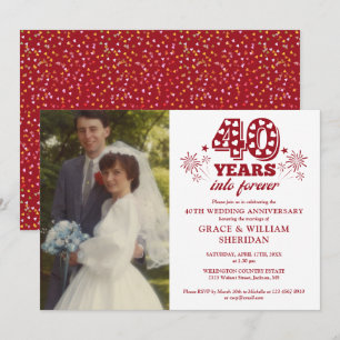 Into Forever 40th Wedding Anniversary Foto Einladung