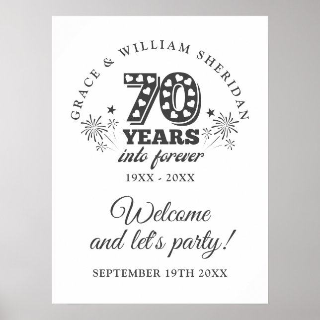Into Forever 70th Anniversary Welcome Sign Poster (Vorne)