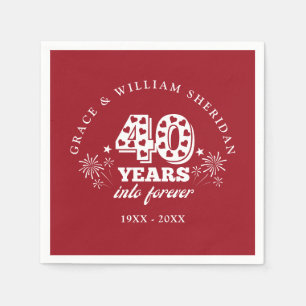 Into Forever Ruby 40. Hochzeitstag Serviette