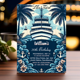 Into Ocean Waves Travel Anchor Yacht 30. Geburtsta Einladung