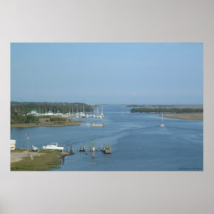 Intracoastal Wasserstraße in Eichen-Insel, NC - Poster