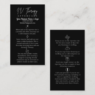 Intravenöse Anwendung Infusion Aftercare Card Visitenkarte
