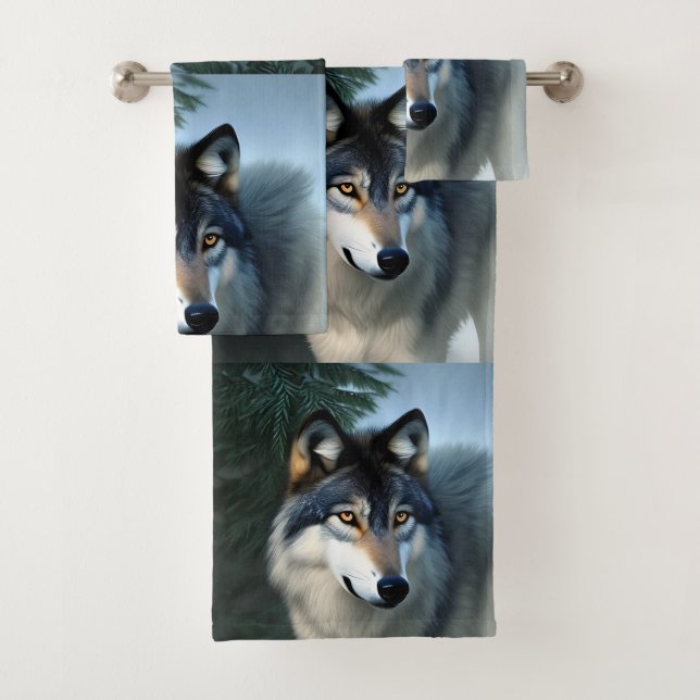 Intrépide Le Loup Arctique, Serviette De Salle De  (En situation)