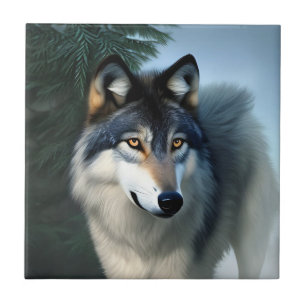 Intrépide Loup De L'Arctique, Carreaux De Céramiqu