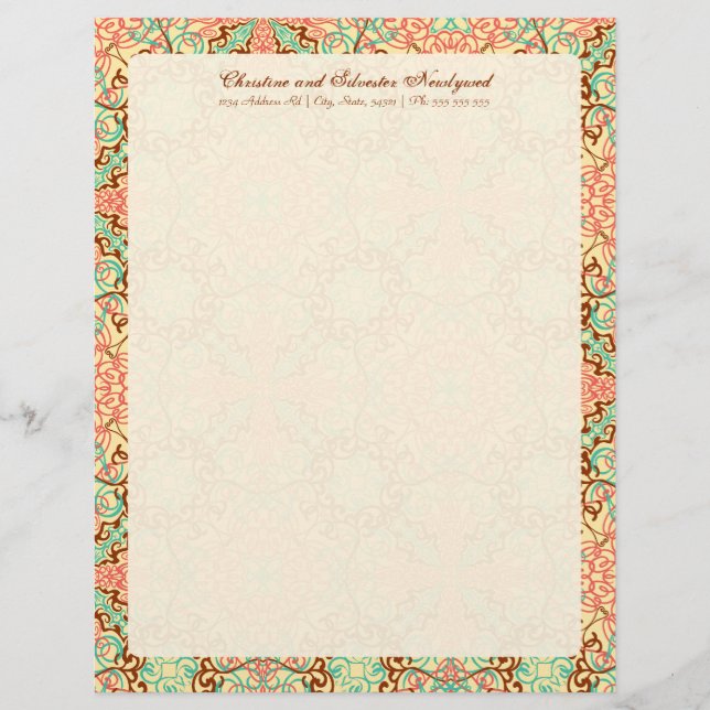 Intricate Arabesque, Briefkopf (Vorderseite)