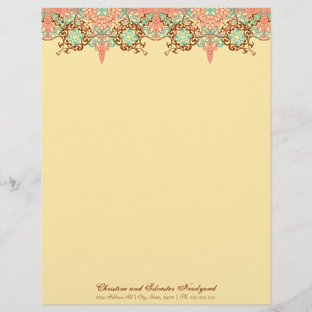 Intricate Arabesque, Briefkopf (Vorderseite)