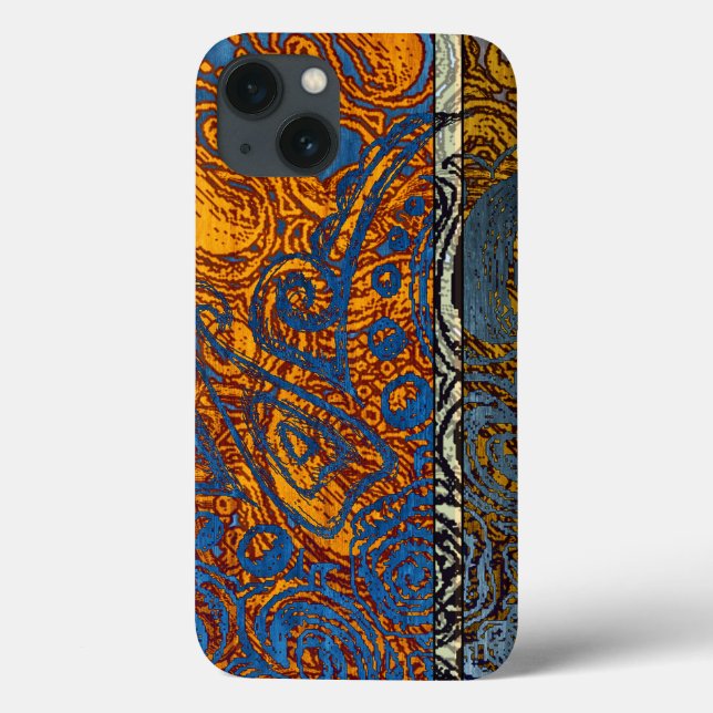 Intricate Blue and Orange Tribal Mehndi Case-Mate iPhone Hülle (Rückseite)