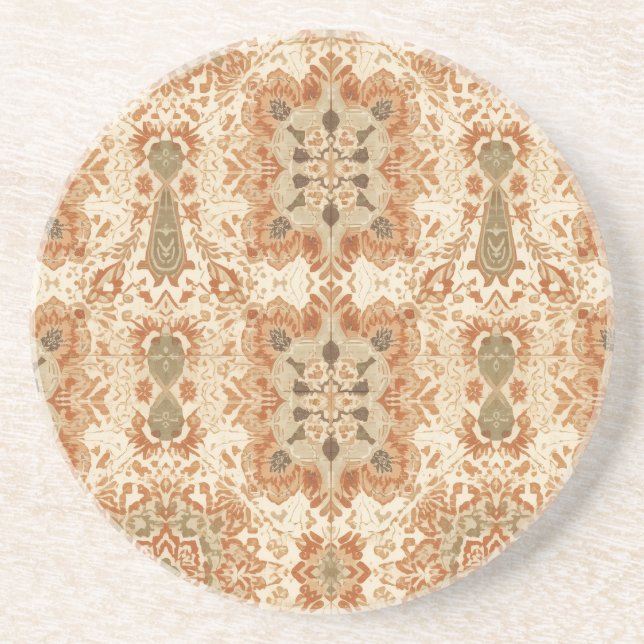 Intricate Bohemian Tile Pattern in Earthy Terracot Getränkeuntersetzer (Vorne)